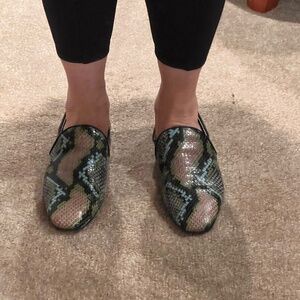 Stunning Aquatalia Snake Embossed Slip Ons